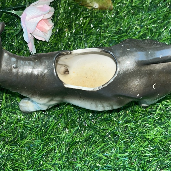 Vintage German Ceramic Cow Tail Handled Creamer-Black-Gray-White-Free Ship-EUC. - Picture 7 of 7